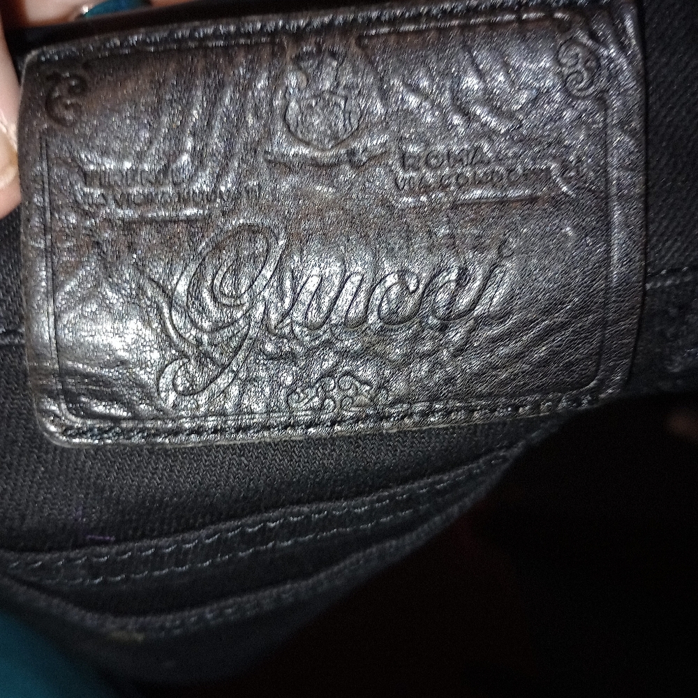 Women's GUCCI Black Denim Jeans with floral pattern Size 40 - Picture 10 of 14